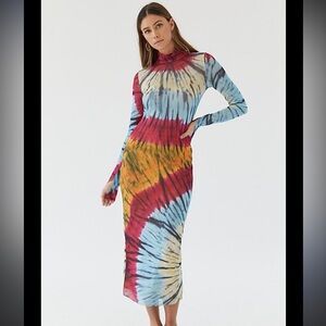 AFRM Shailene Mesh Dress - Placement Halo Tie-Dye